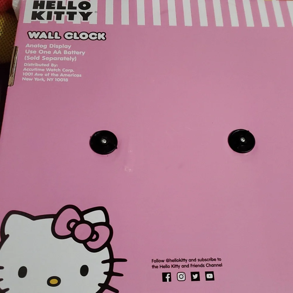 Hello Kitty pink metallic magenta analog‎ wall clock